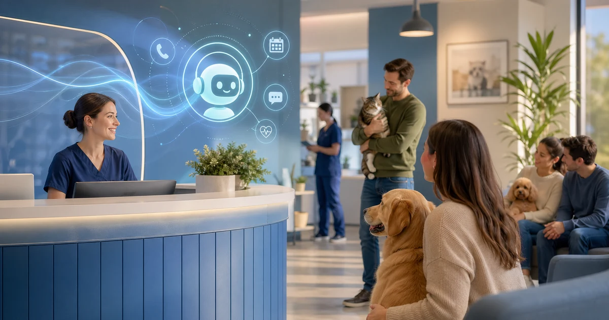 AI telefonska recepcija za veterinarske ambulante v Sloveniji — VoiceFleet blog illustration
