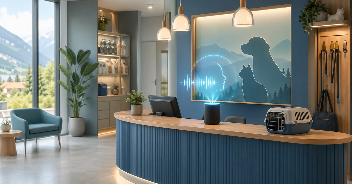 Zakaj veterinarske klinike v Sloveniji potrebujejo AI recepcionistko leta 2026 — VoiceFleet blog illustration