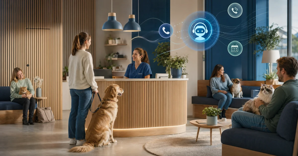 AI-telefonsvar för veterinärkliniker i Sverige — VoiceFleet blog illustration
