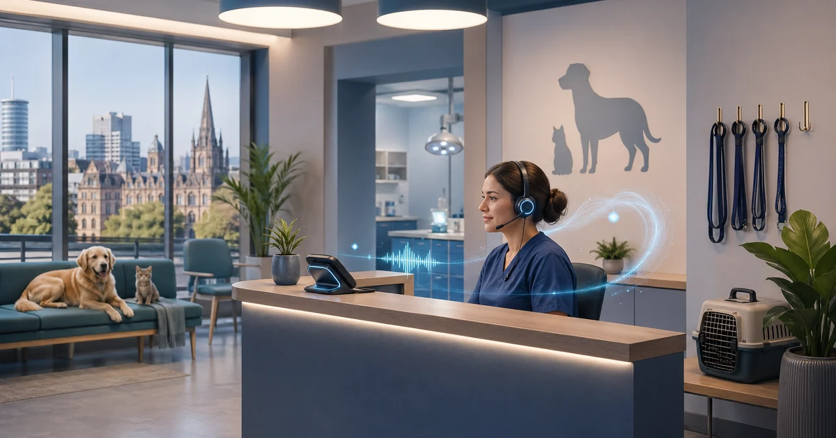 AI Receptionist for Vets in Birmingham | VoiceFleet — VoiceFleet blog illustration