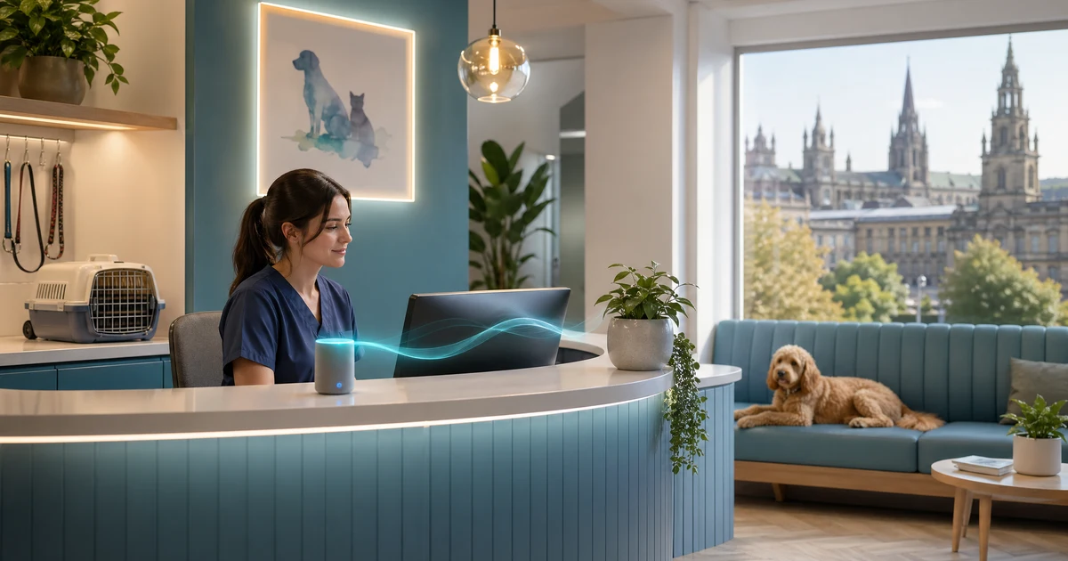 AI Receptionist for Vets in Glasgow | VoiceFleet — VoiceFleet blog illustration