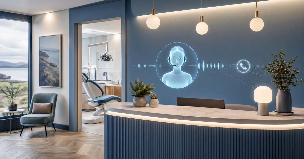 Virtual Receptionist for Dental Offices: The Complete 2026 Guide — VoiceFleet blog illustration