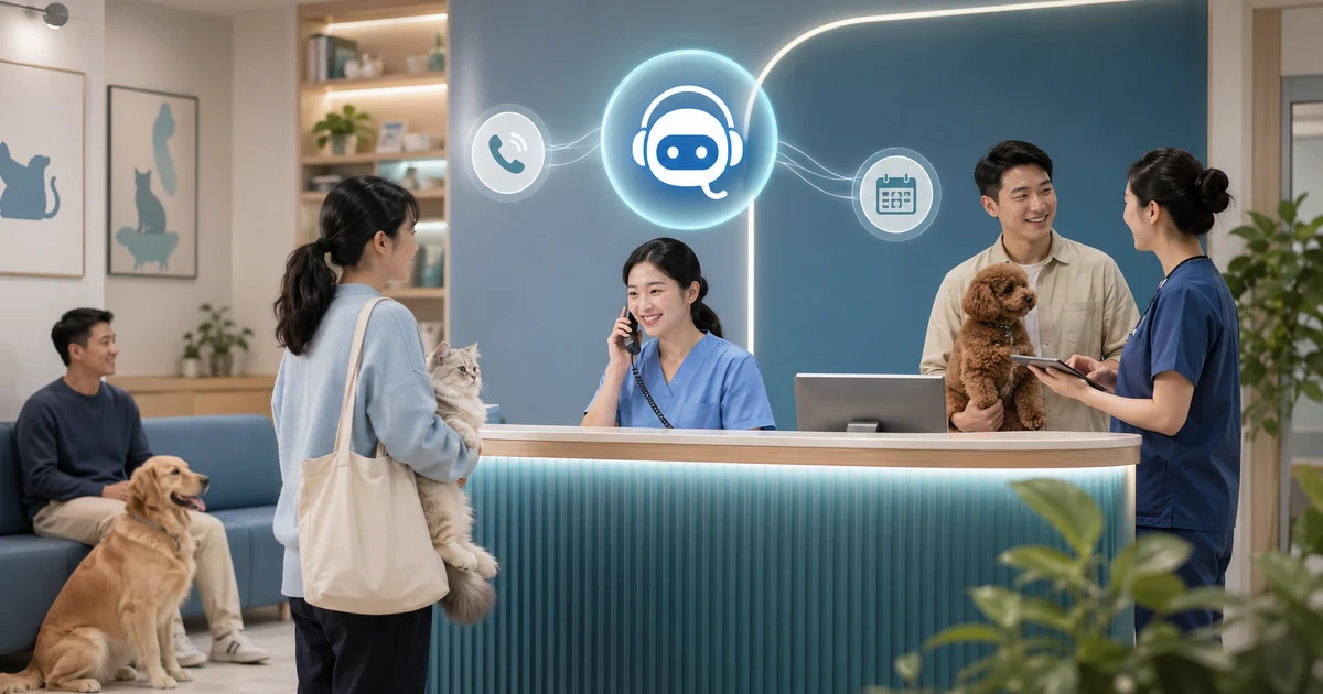 中国宠物医院AI电话接待指南 — VoiceFleet blog illustration